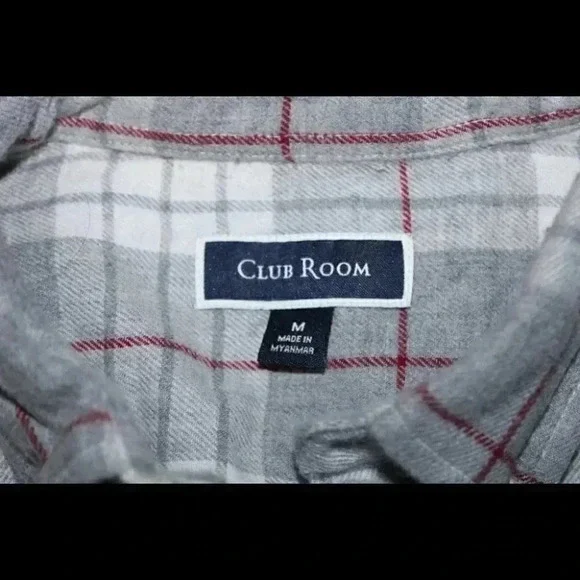 Club Room - Men’s Plaid Flannel Button Down Shirt Size M Medium - Picture 2 of 3